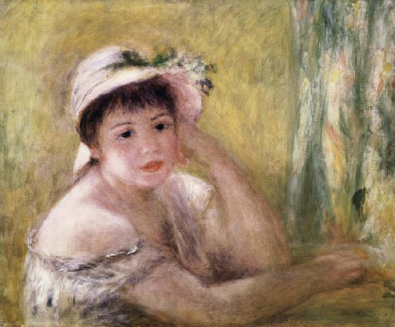 Pierre Renoir Woman with a Straw Hat oil painting image